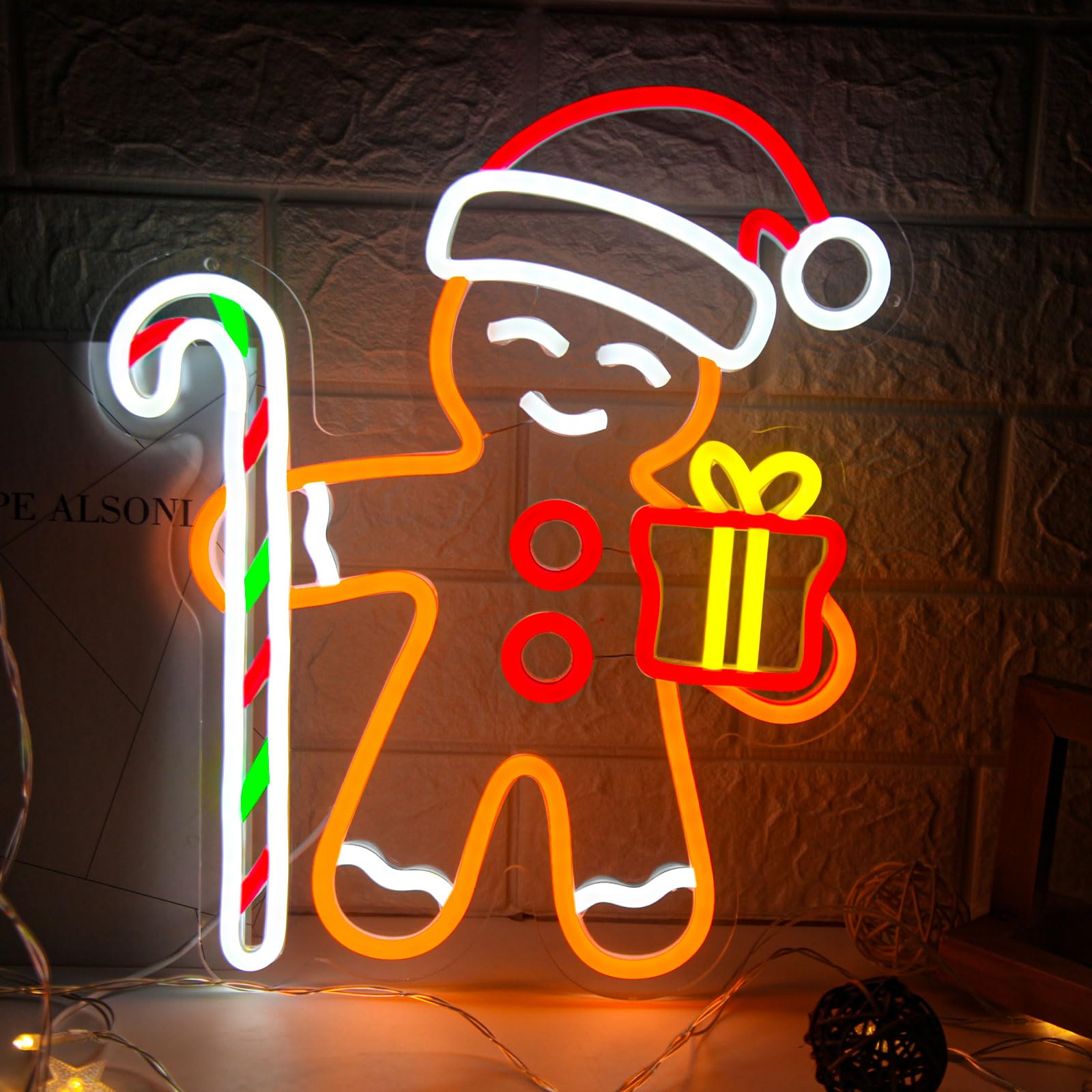 벽 장식용 진저브레드맨 LED 네온 사인 크리스마스 조 - Baby Nursery Wall Lights 리뷰 및 가격