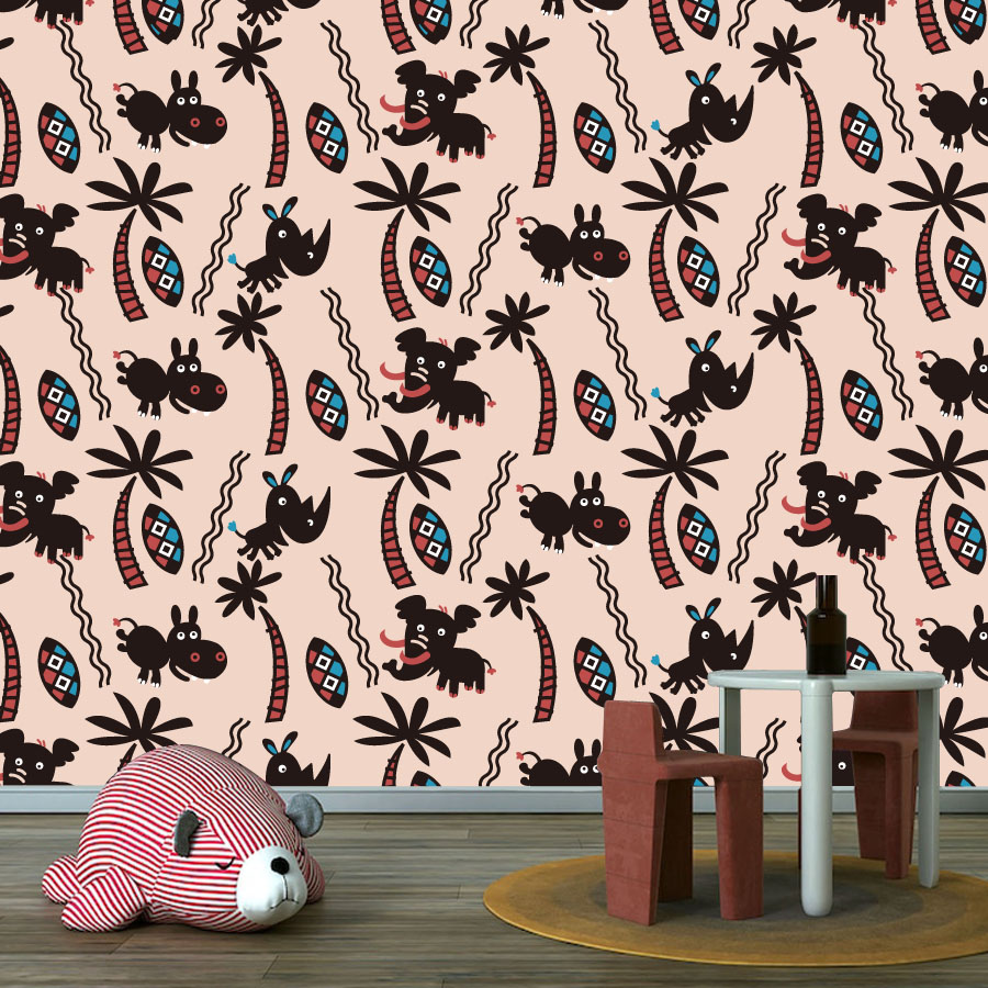 거실용 만화 캐릭터 맞춤형 붙이는 벽지, 접착식 벽지, - Baby Nursery Peel And Stick Wallpaper 리뷰 및 가격