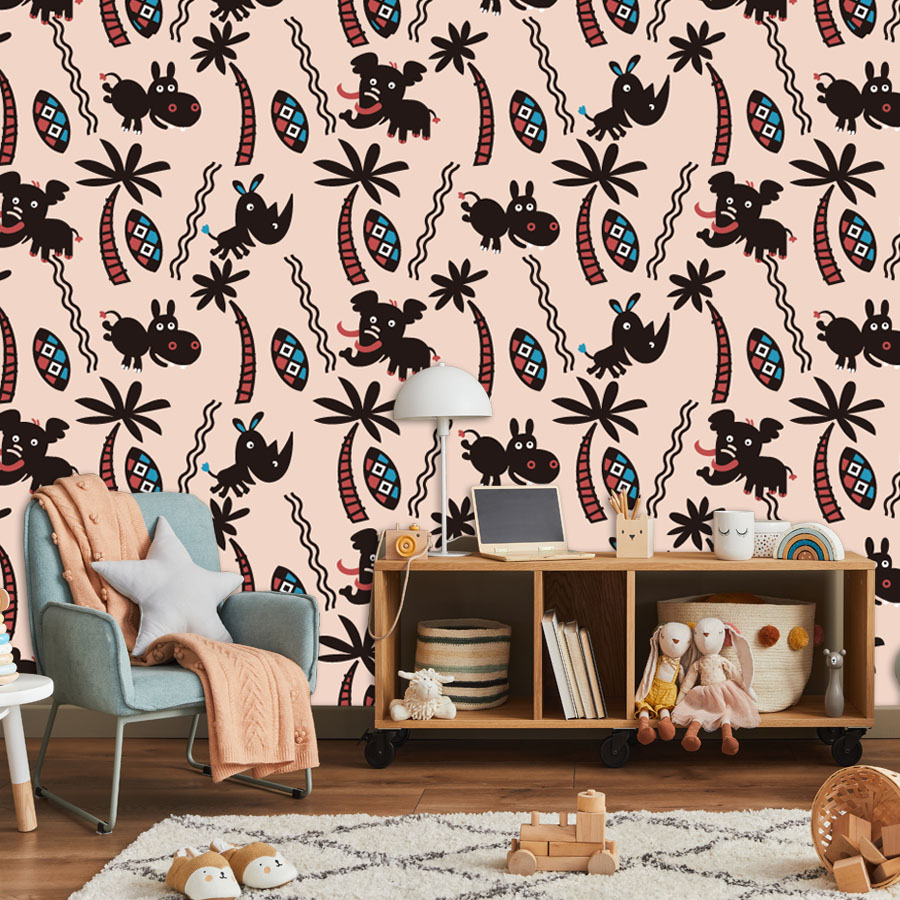 거실용 만화 캐릭터 맞춤형 붙이는 벽지, 접착식 벽지, - Baby Nursery Peel And Stick Wallpaper 리뷰 및 가격